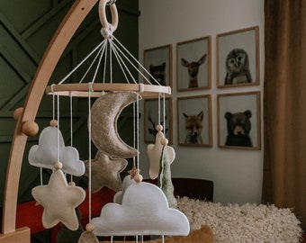 Handcrafted Cloud Mobile | Boho Nursery Decor | Customizable Baby Mobile
