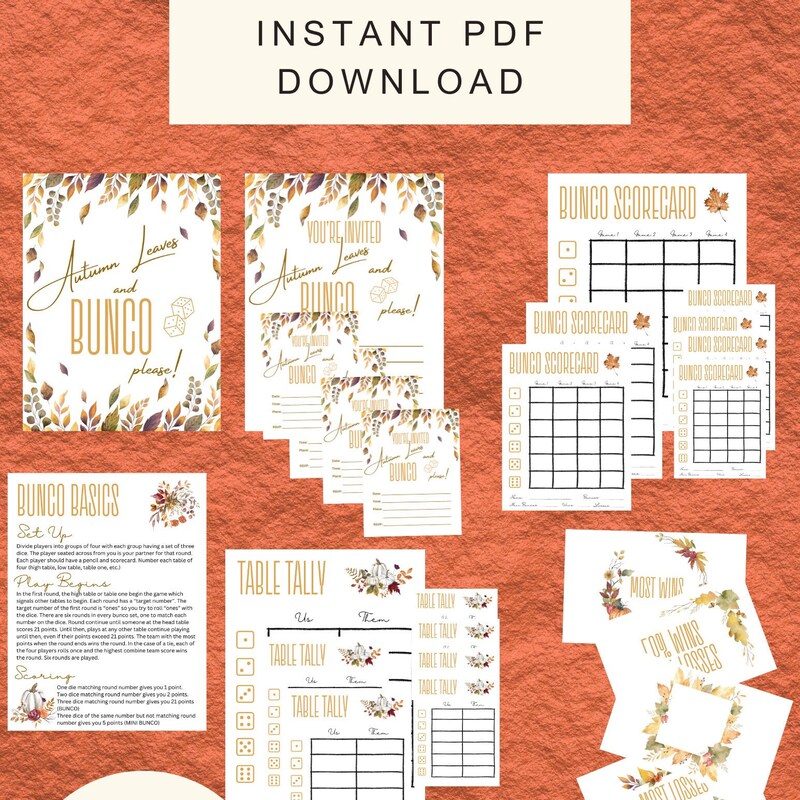 Free Printable Bunco Sheets Etsy