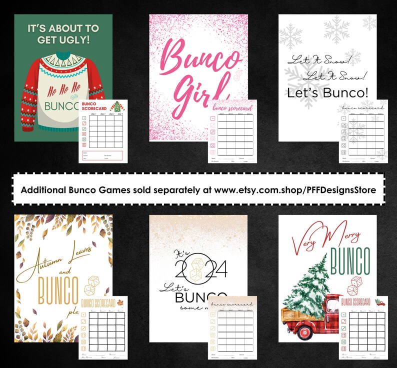 Christmas Theme Bunco Printable Set, Christmas Tree, Christmas Truck ...