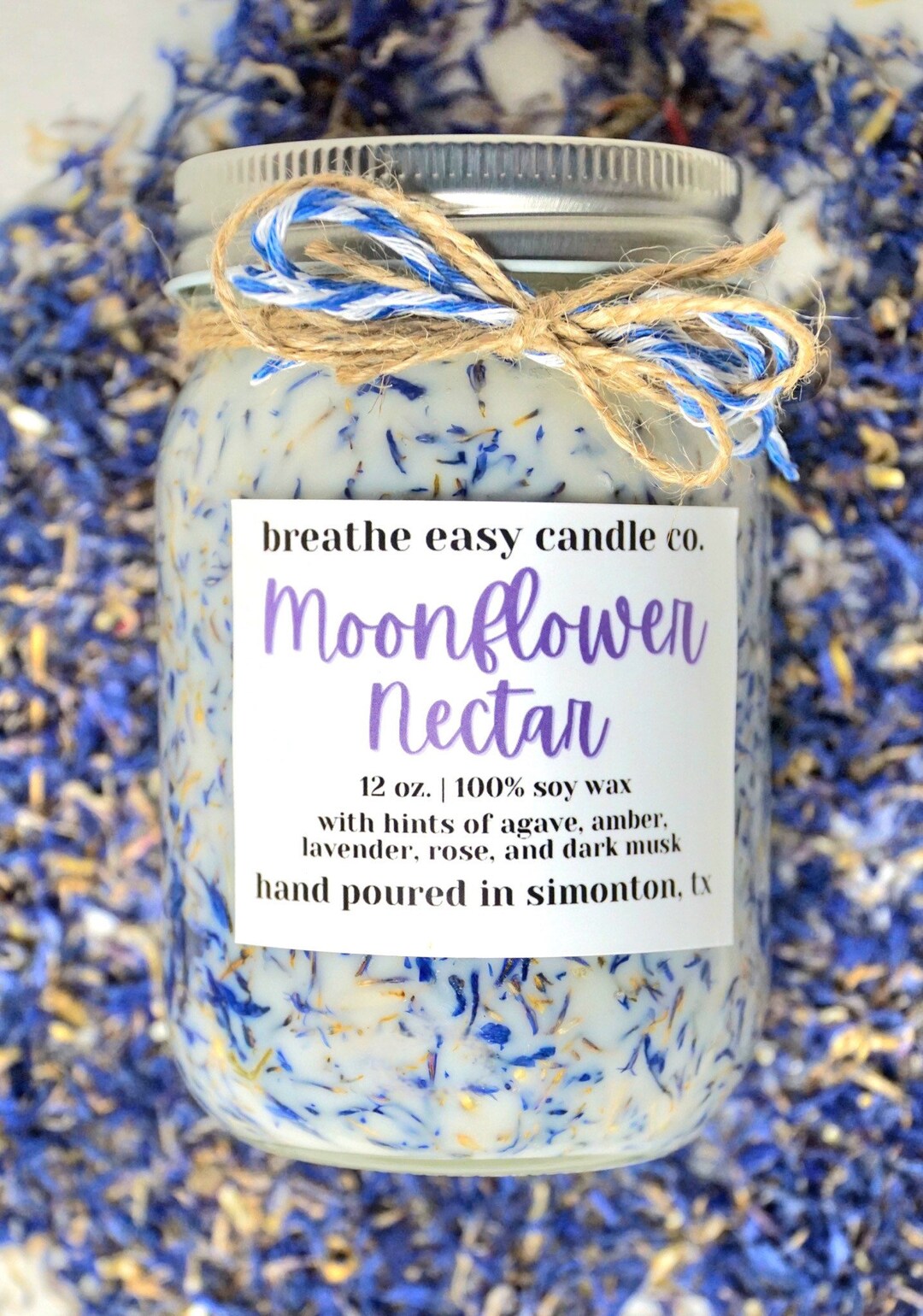 Moonflower Nectar Candle Lined With Dried Flowers Agave Etsy