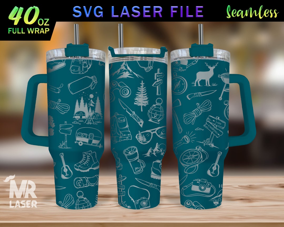 Camping Laser Engraved Full Wrap Design for 40 Oz Tumbler - Etsy
