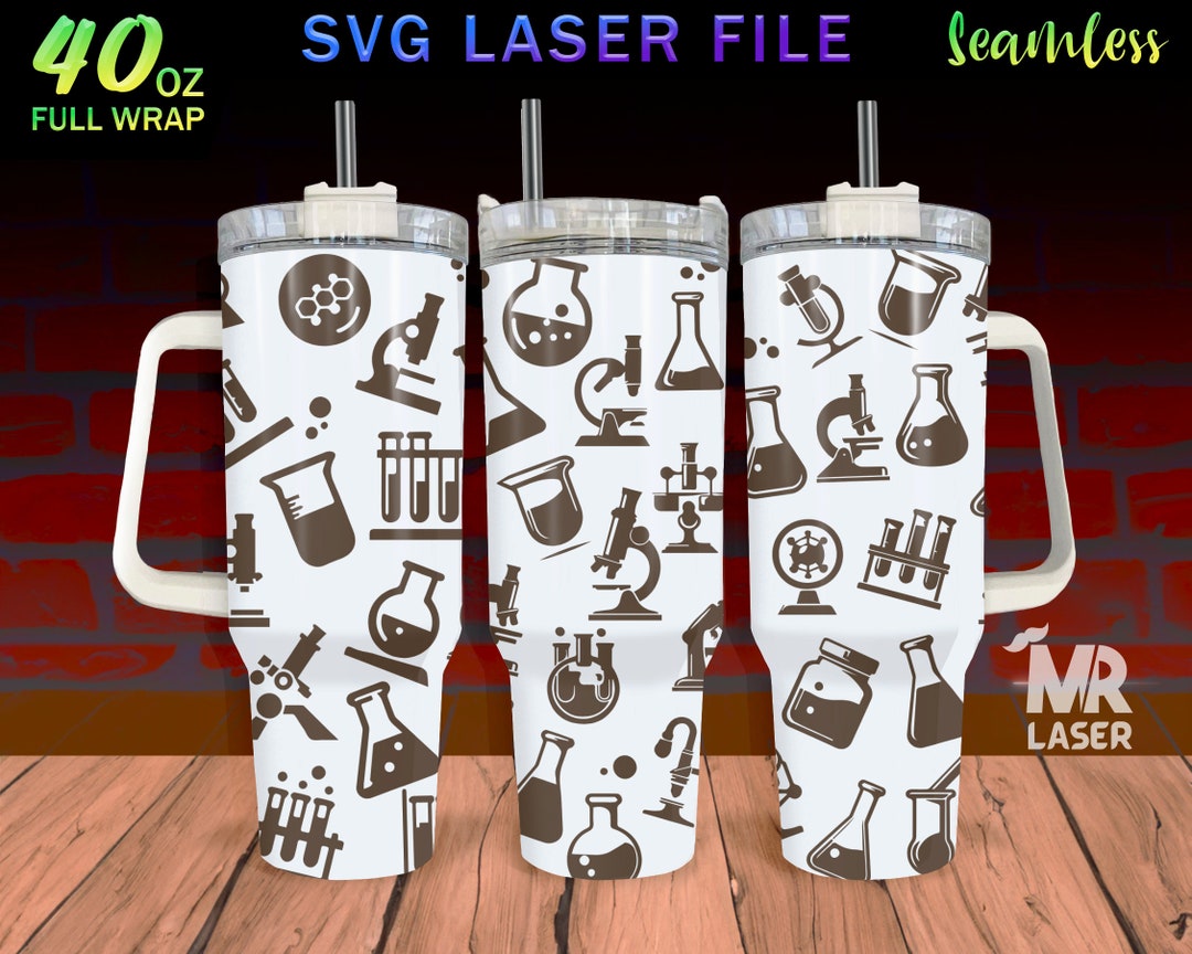 Laboratory Laser Engraved Full Wrap Design for 40 Oz Tumbler ...