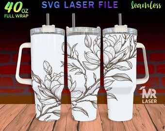 River Laser Engraved Full Wrap Design for 40oz Tumbler, Riverside SVG ...