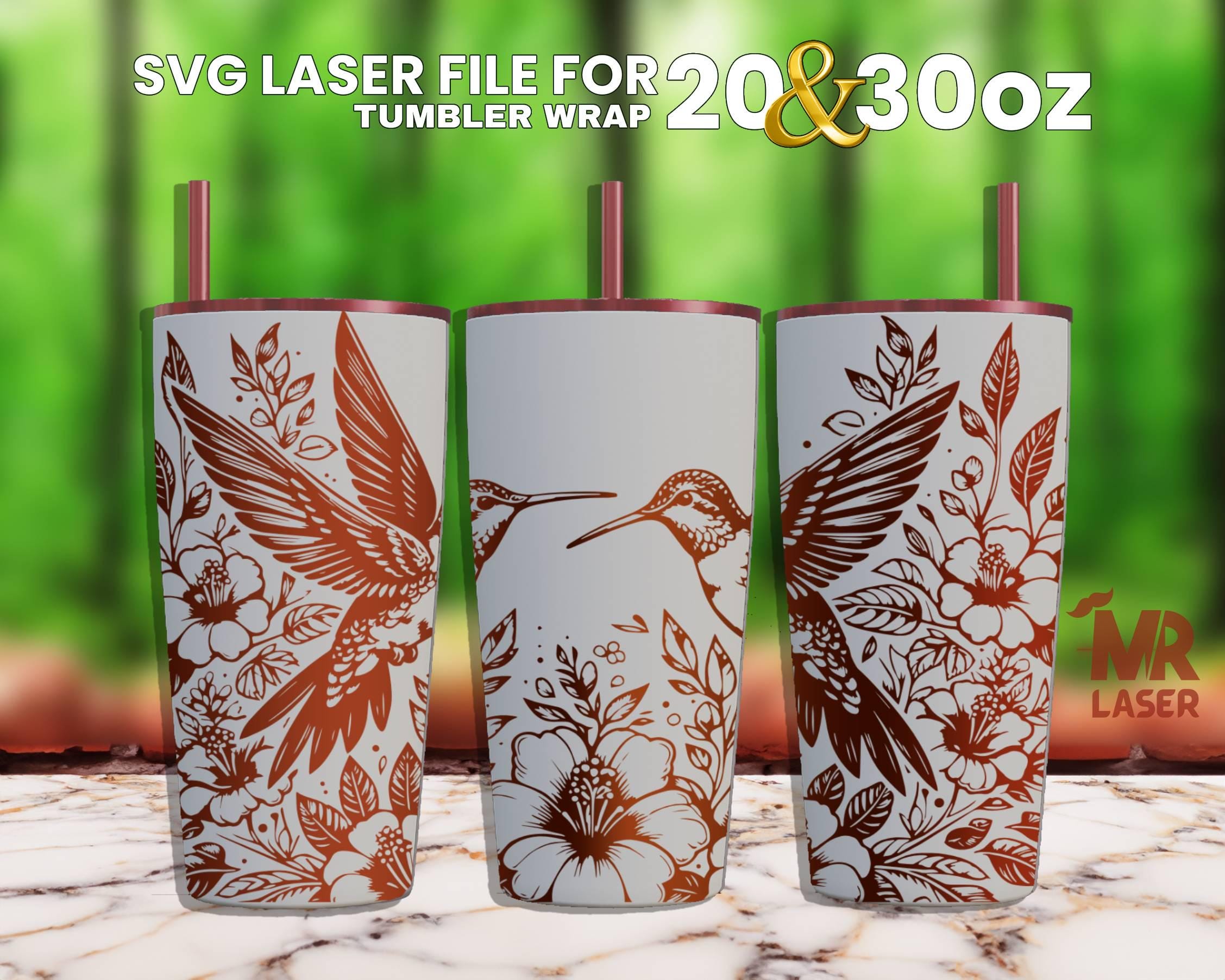 Hummingbird Tumbler Wrap SVG: Laser Engraved Design (20 & 30 Oz) - Etsy