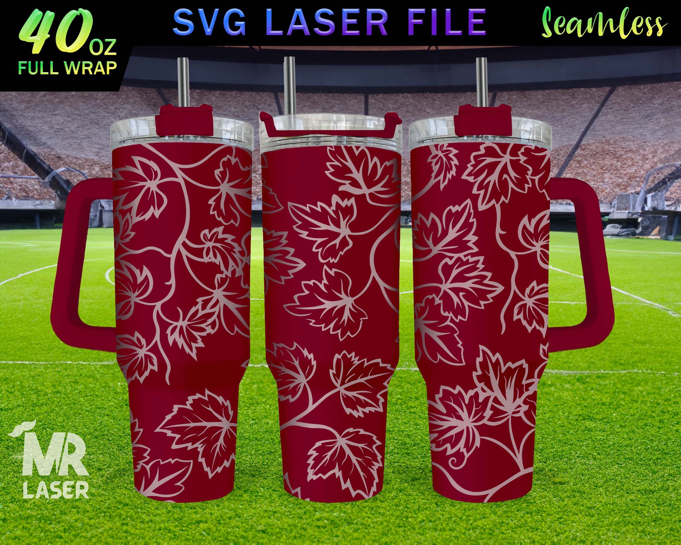 Vine Leaf Laser Engraved Full Wrap Design for 40oz Tumbler - Etsy
