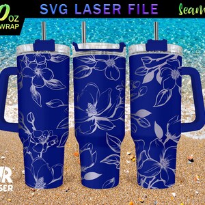Jasmine Laser Engraved Full Wrap Design for 40 Oz Tumbler, Tumbler Wrap ...