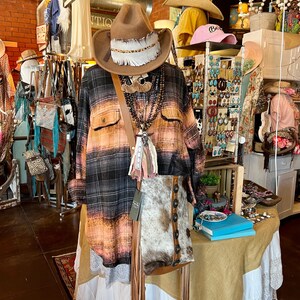 Bleached Flannel - Black Soot plaid