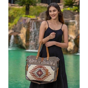 Myra Amber Cool Messenger Tote Shoulder Canvas Bag 2909- 12 Purse