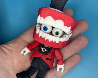 Ringmaster 3D Printed Articulated Toy - Denture Circus Figure -Fidget & Sensory Toy - Posable Flexi Art Doll - Desk Collectible 3DNickNacs