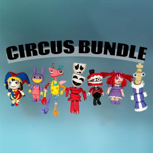 Circus Full Collection: 7-delige 3D-geprinte speelgoedfiguren met gearticuleerde zintuiglijke kunst