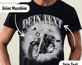 Motorrad T-shirt personalisiert auf Wunsch mit Text, Biker Shirt individuell, Geschenk Schwager Bruder Freund, Motorsport Fan Geschenkidee
