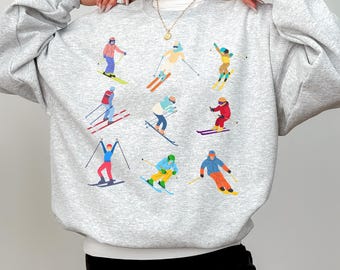 Gemütlicher Skifahrer Pullover, Skifan Geschenk, skiing sweatshirt, apres ski sweat, holiday sweater, Wintersport Pulli, Pisten Outfit Alpen