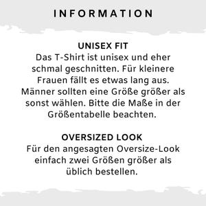 Puede incluir: Informaci&oacute;n sobre el tama&ntilde;o de las camisetas unisex. El texto dice: "Ajuste unisex: La camiseta es unisex y bastante ajustada. Para las mujeres m&aacute;s peque&ntilde;as, es un poco larga. Los hombres deben elegir una talla m&aacute;s grande de lo habitual. Por favor, ten en cuenta las medidas en la tabla de tallas. Aspecto de gran tama&ntilde;o: Para el aspecto de gran tama&ntilde;o de moda, simplemente pide dos tallas m&aacute;s grandes de lo habitual."