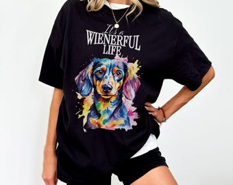 Watercolor style dachshund shirt, dog t-shirt dachshund, dachshund love gift birthday dachshund owner, wiener tee, dog lover outfit