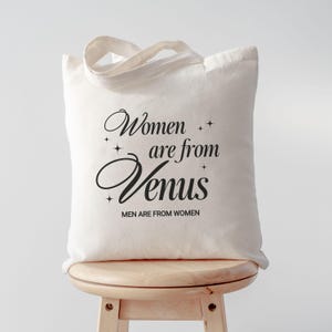 Women are from Venus Stofftasche, feministischer Jutebeutel Baumwolltasche Geschenk, vintage Statement typografie Einkaufsbeutel