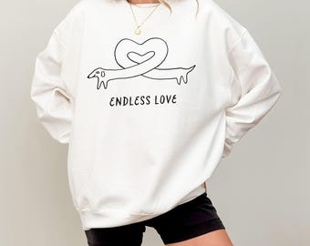 Humorvoller Dackel Pullover, Lustiges Hunde Sweatshirt mit Spruch für Hundeliebhaber, Skizzen Design, Wiener Sweater, Handdrawn Doxie Tee