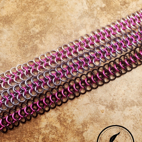 Pink European 4-1, Fidget bracelet for adults, autism jewelry, chainmail fidget bracelet, anxiety jewelry, tactile bracelet, sensory jewelry