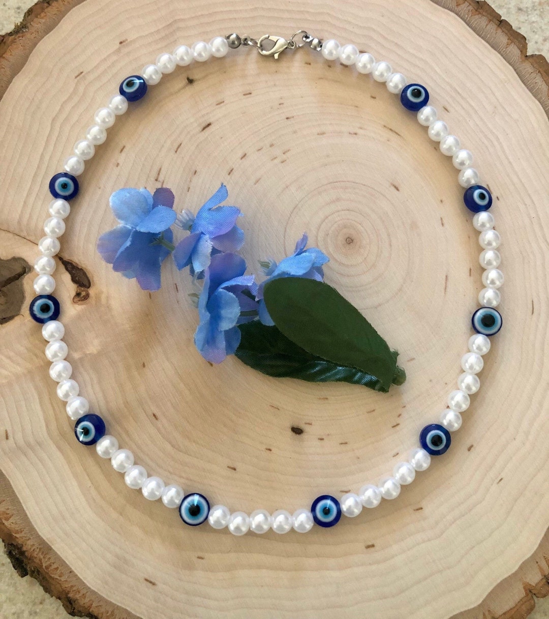 Evil eye pearl choker Clearance