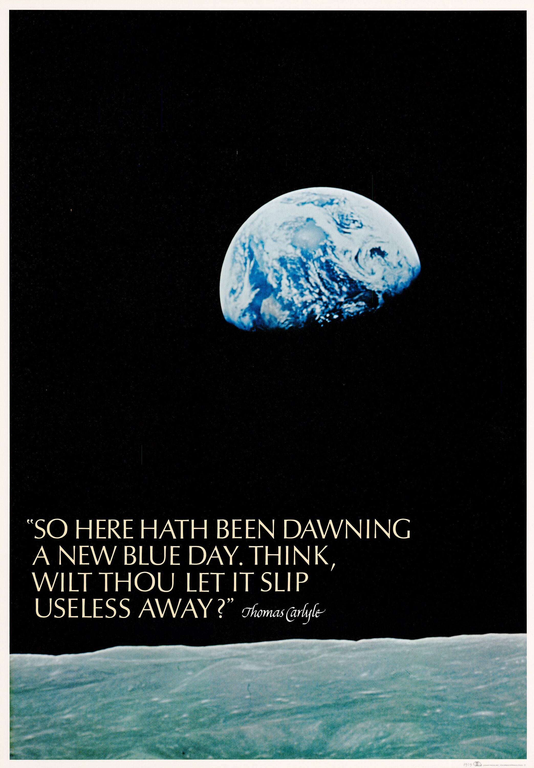 Vintage Poster 1970 Earthrise First View of Earth From Moon - Etsy