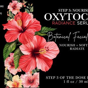 Oxytocin Radiance Serum | Rosehip Hibiscus Botanical Facial Oil, Anti-Aging Glow Skincare image 2