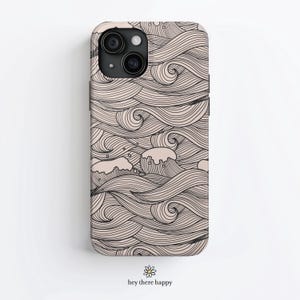 Ocean Waves iPhone & Samsung Case: Artsy Nautical Design
