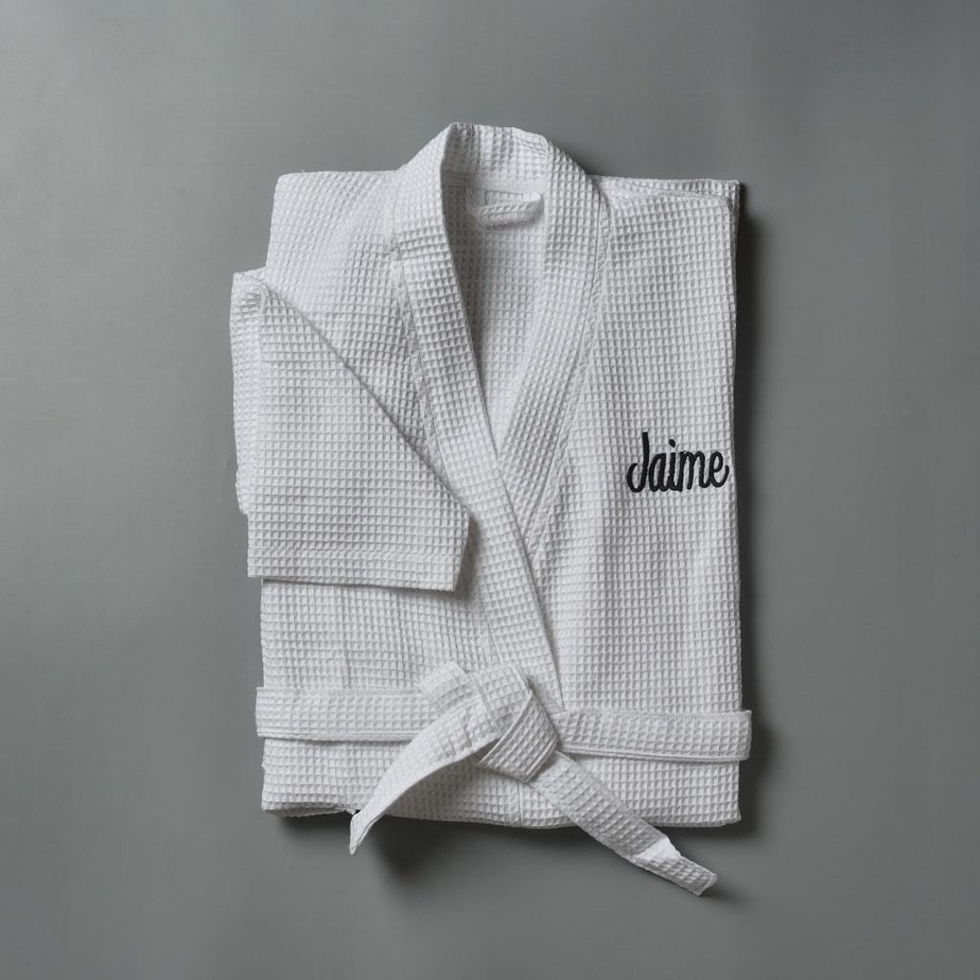 Best Bath Robe Customized Personalized Robes Shawl Collar White