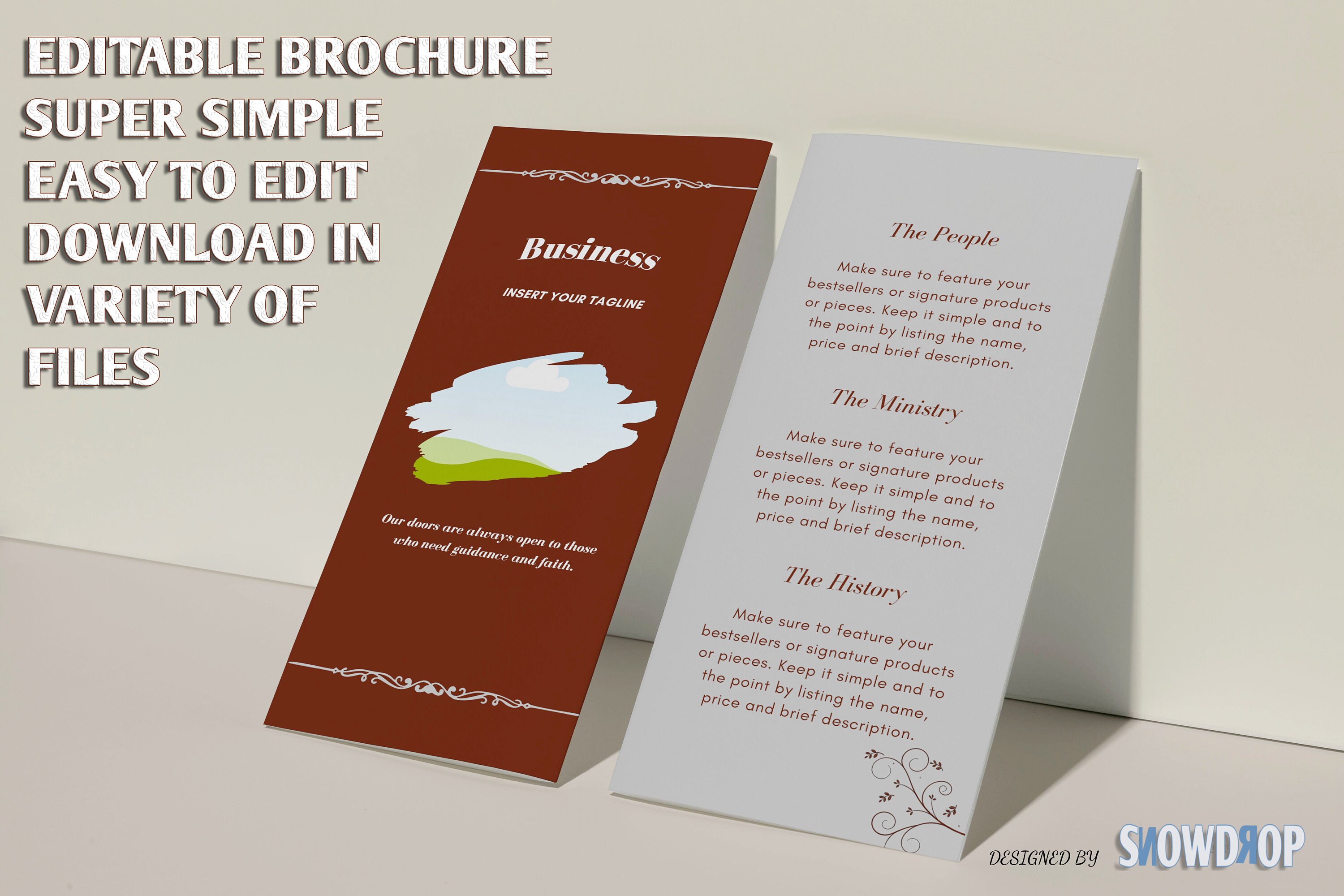 Editable Tri-fold Brochure Template, Multipurpose Brochure Layout ...