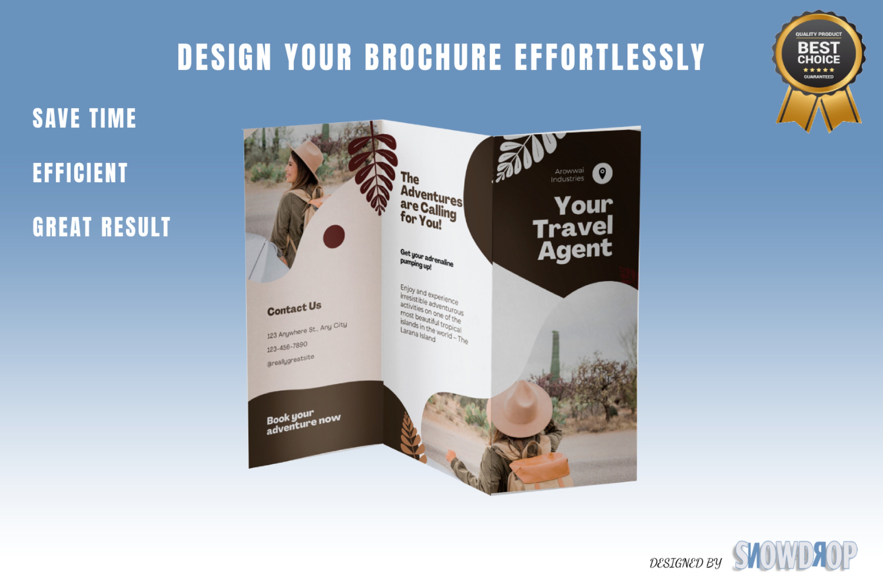 Editable Tri-fold Brochure Template, Printable Brochure Layout, Trifold ...