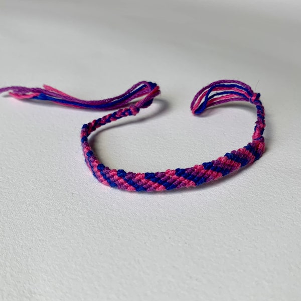 Bisexual Pride Flag Striped Friendship Bracelet