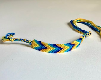 Yellow-Blue Gradient Friendship Bracelet