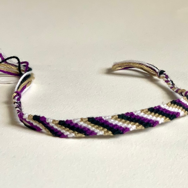 Asexual Pride Flag Striped Friendship Bracelet