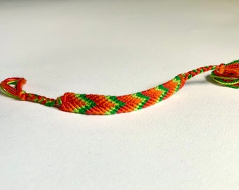 Orange-Green Gradient Friendship Bracelet