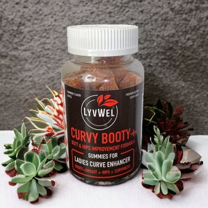 LyvWel Curvy Booty Supplement Enhance Your Natural Curves | 60 Capsules | 30 days | Physique Enhancement | Butt | Hips | Curviness | Breast