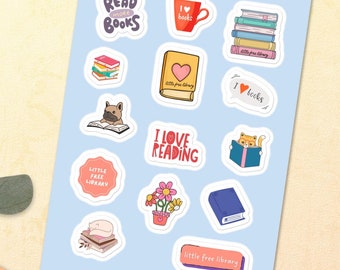 Little Free Library Sticker Sheet | Book Lover Accessory