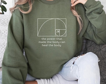Fibonacci Sequence Sweatshirt: Natural Healing Math Design