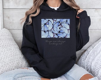 Blue Butterfly Hoodie: Abraham Hicks Quote, Law of Attraction