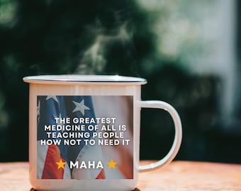 MAHA Enamel Camping Mug, Kennedy Coffee Cup