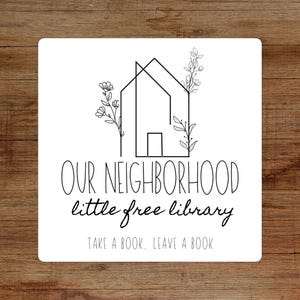 Free Lending Library Sign, LFL Sign, Neighborhood Library Sign, Waterproof Free Little Library Sign. Cork-back Little Free Library Sign