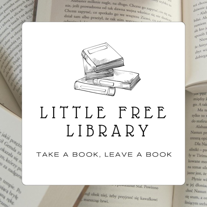 Little Free Library Sign: Weatherproof Cork-back Sign (3.74