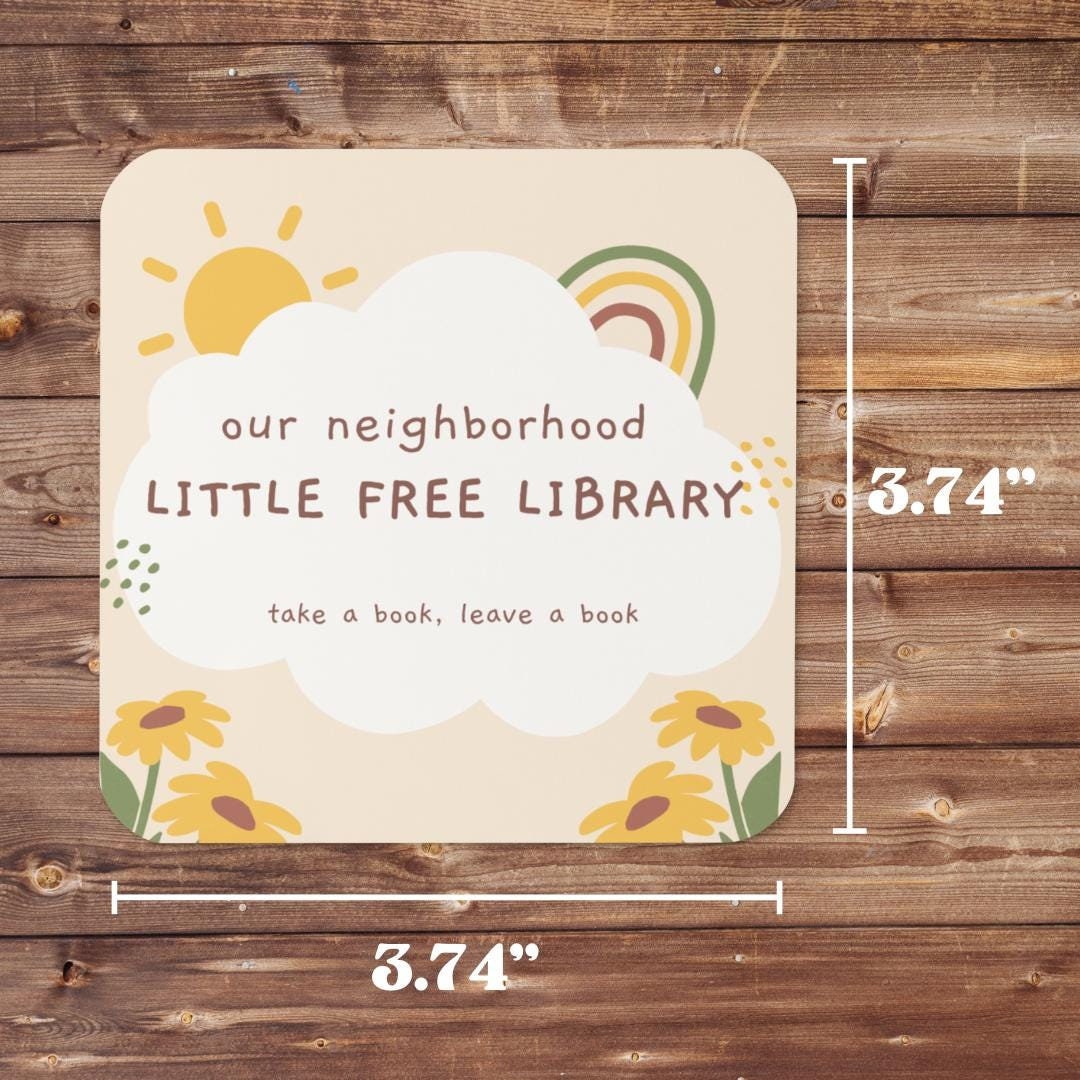 Little Free Library Sign | Sign for Lending Library | Mini Library Sign | Waterproof Mini Library Decal