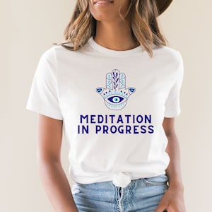 Short-Sleeve Unisex Meditation in Progress T-Shirt, Meditation Shirt, Walking Meditation Shirt, Evil Eye, Joe Dispenza Walking Meditation