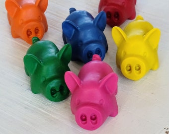 Crayons de couleur cochon - Crayons de couleur BeeDoodle à la cire d'abeille cultivés à la ferme