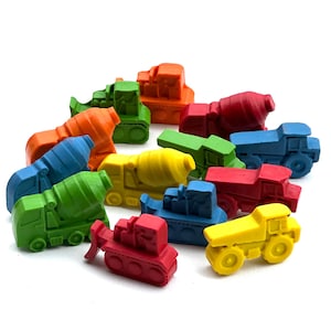 Construction Vehicle Crayons - Dump Truck Birthday Party Crayon Favors - Kids Gift - Fun gift for the Family - Inspire Pretend Coloring Play