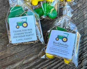 Tractor Crayons - Tractor Birthday Party Favors - School Gift for Children - Custom Ready Goodie Bags - Handmade Beeswax