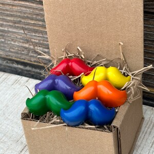 Crayon moustaches - Prêtes à offrir dans une boîte kraft - Options personnalisées - Cadeau de Noël pour enfants, homme et grand-père