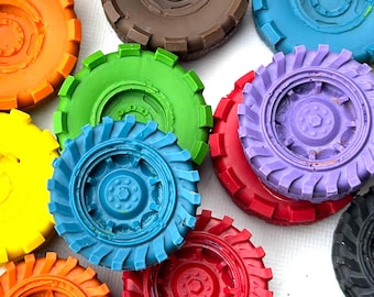 Monster Truck Tire Crayons: Personalized Birthday Party Favors