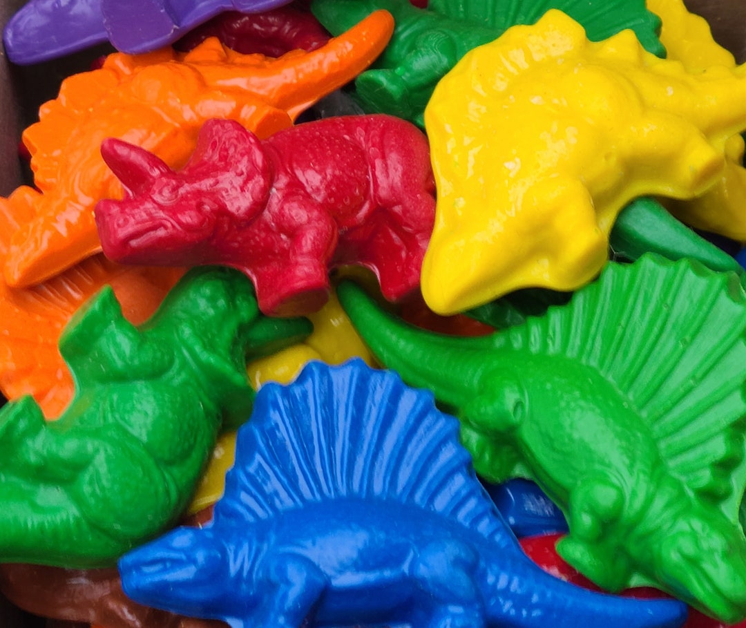 Dinosaur Crayons Set of 7 Oregon Harvested Farm Beeswax and Recycled
