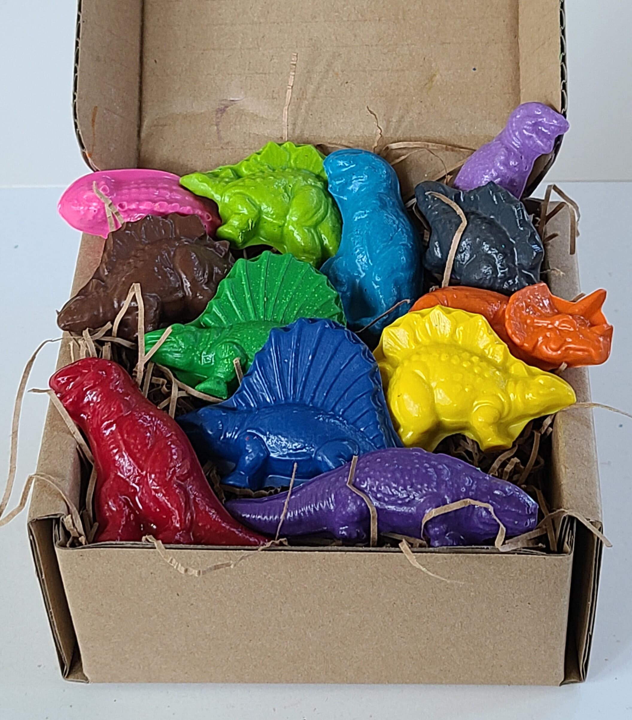 Dinosaur Crayons Set of 12 Dino Crayons handmade Natural Etsy