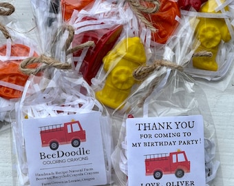 Fire Fighter Crayons - Custom Birthday Party Favors