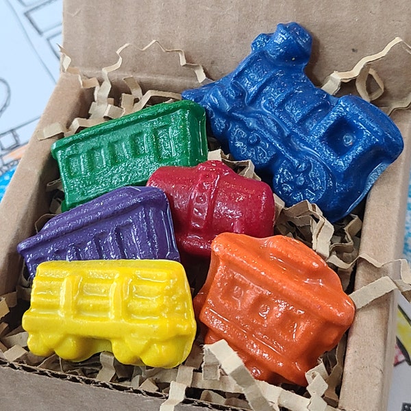 Train Crayons - Fun Gift  - Handmade on the Farm - Great for Stocking Stuffers and Party Favors